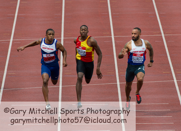 (L-R) Chijindu Ujah _ Ojie Edoburun _ James Ellington _ Men's 100m  _ 107390