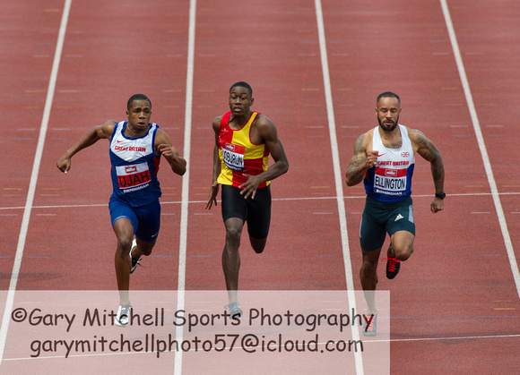 (L-R) Chijindu Ujah _ Ojie Edoburun _ James Ellington _ Men's 100m  _ 107386