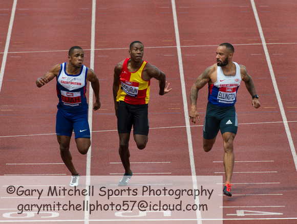 (L-R) Chijindu Ujah _ Ojie Edoburun _ James Ellington _ Men's 100m  _ 107391