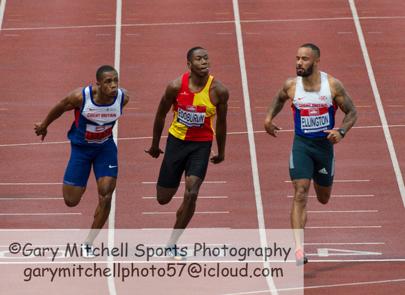 (L-R) Chijindu Ujah _ Ojie Edoburun _ James Ellington _ Men's 100m  _ 107393