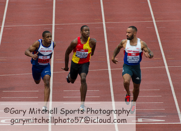 (L-R) Chijindu Ujah _ Ojie Edoburun _ James Ellington _ Men's 100m  _ 107392