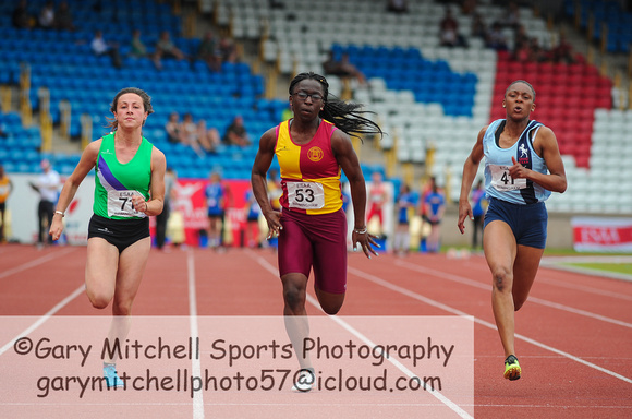 Kristie Edwards _  Tayla Brade _ Vivien Olatunji _ Senior Girls 100m _ 195325