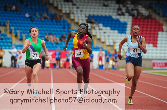 Kristie Edwards _  Tayla Brade _ Vivien Olatunji _ Senior Girls 100m _ 195324