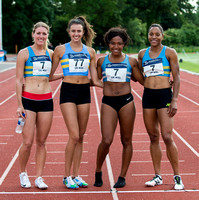 (L-R) Jessie Knight, Anna Croft, Jatila Blake, Shelayna Oskan - Clarke, Women's 4x400m relay _ UK Women's League  _ 254403