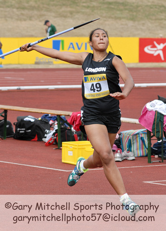 Charlotte Kanini-Parsons. Snr Girls Javelin G10 ESAA (1814)