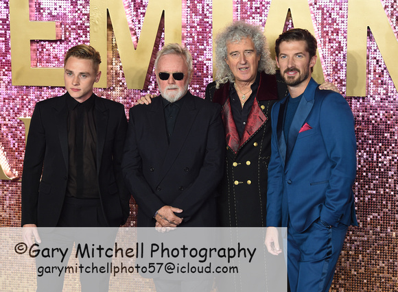(L-R) Ben Hardy, Roger Taylor, Brian May, Gwilym Lee _ 83327